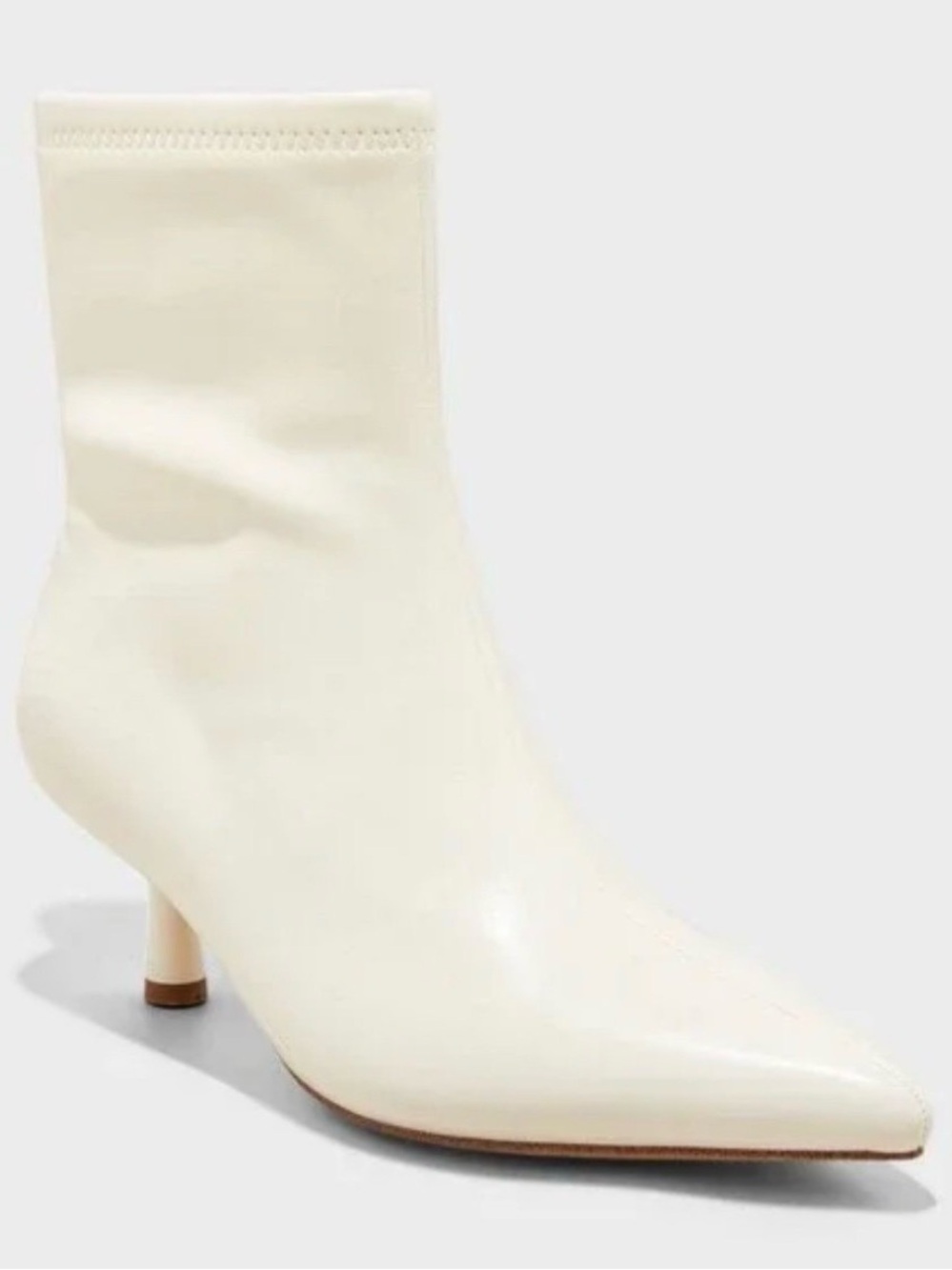 NWT A.new.day Lonnie ankle boots, White Pointed Toe w/ Kitten Heel